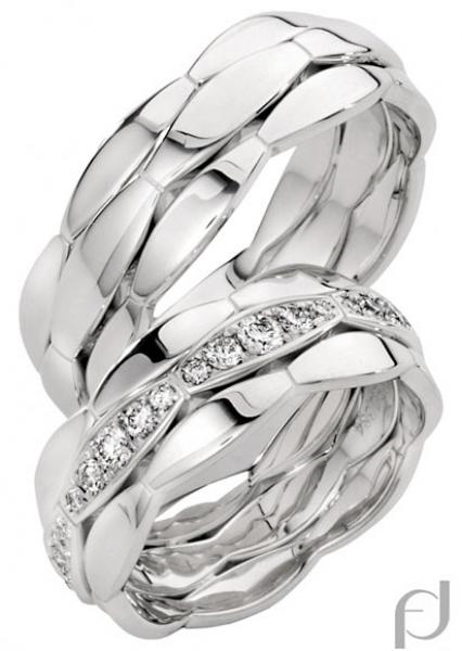 Trauringe Weissgold von Furrer Jacot 62-52620 + 71-26620